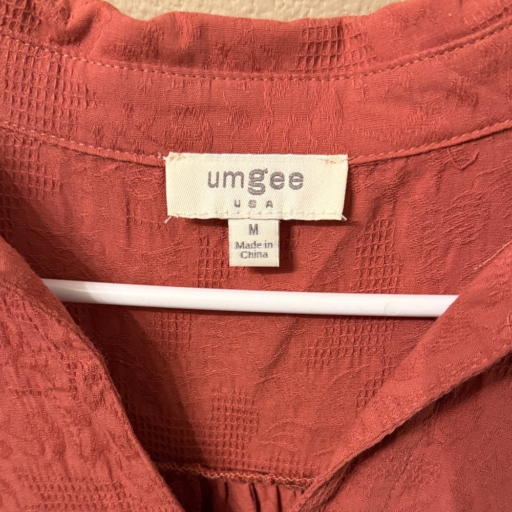 Umgee Long Sleeve Terracotta Dress - Picture 2 of 3